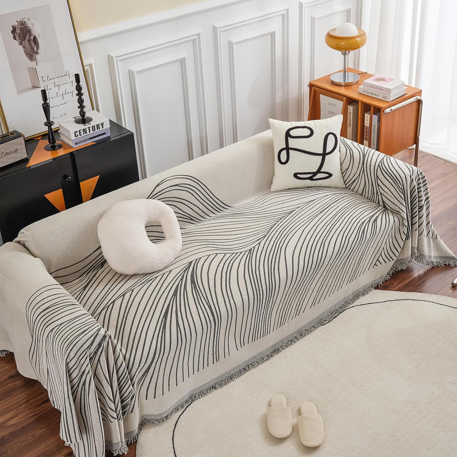 HANDONTIME Chenille Sofa Cover: Stylish Dog Couch Protector