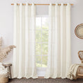 Cream Linen Sheer Curtains 84 in - Light Filtering Bronze Grommet