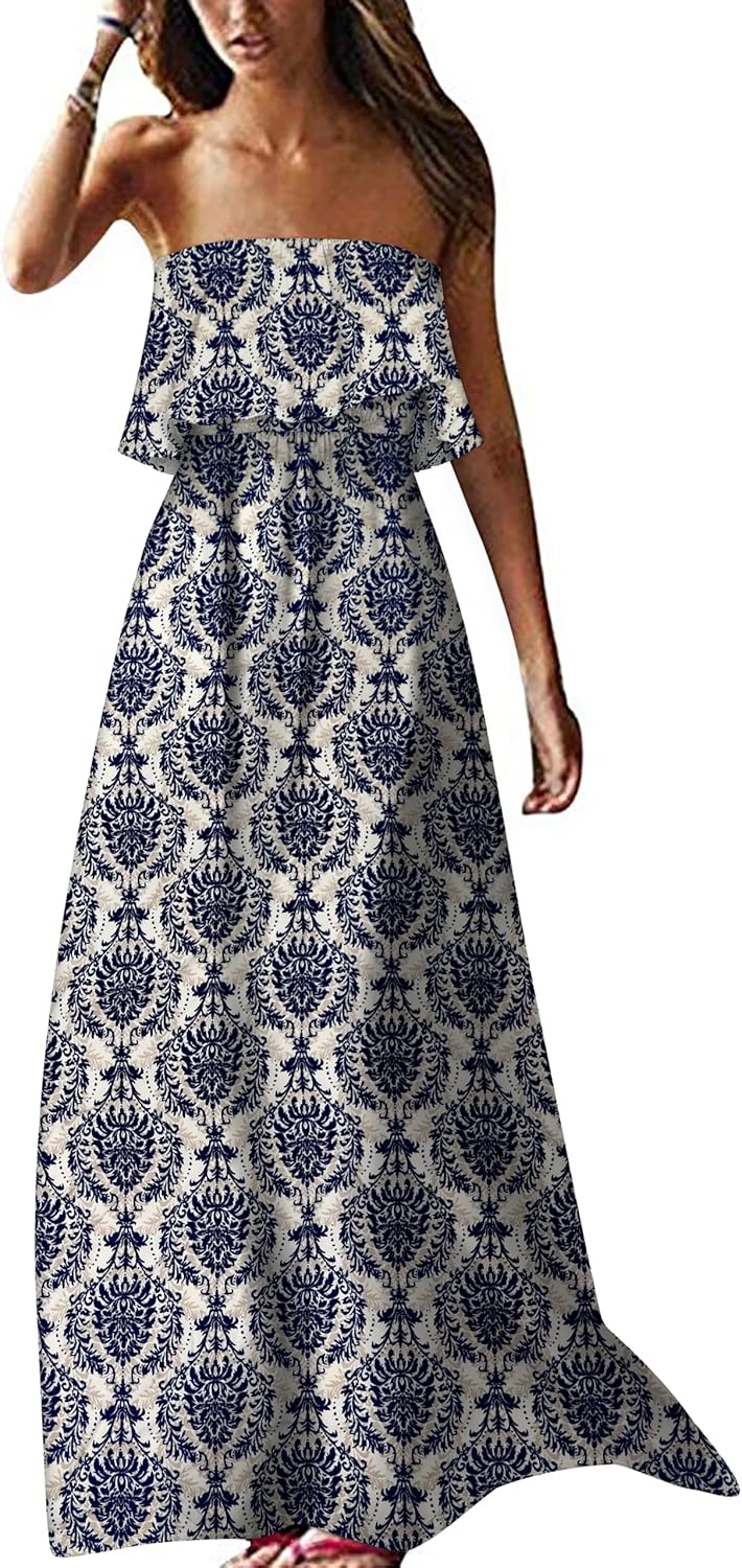 ZMPSIISA Women's Summer Off The Shoulder Maxi Dress Review