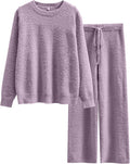 ANRABESS Women's Fuzzy Fleece Pajama Set - Cozy Fall/Winter Lounge Set