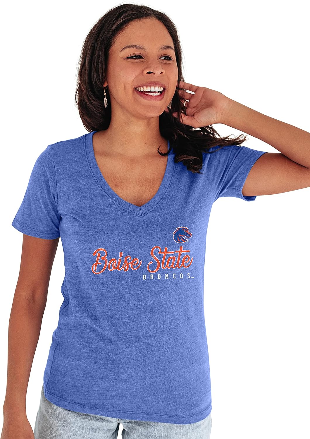 Boise State Broncos Womens Premium V-Neck Tri Blend T Shirt