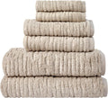 CloudSoft Cotton Luxury 6-Piece Towel Set, Oatmeal - Plush 600 GSM