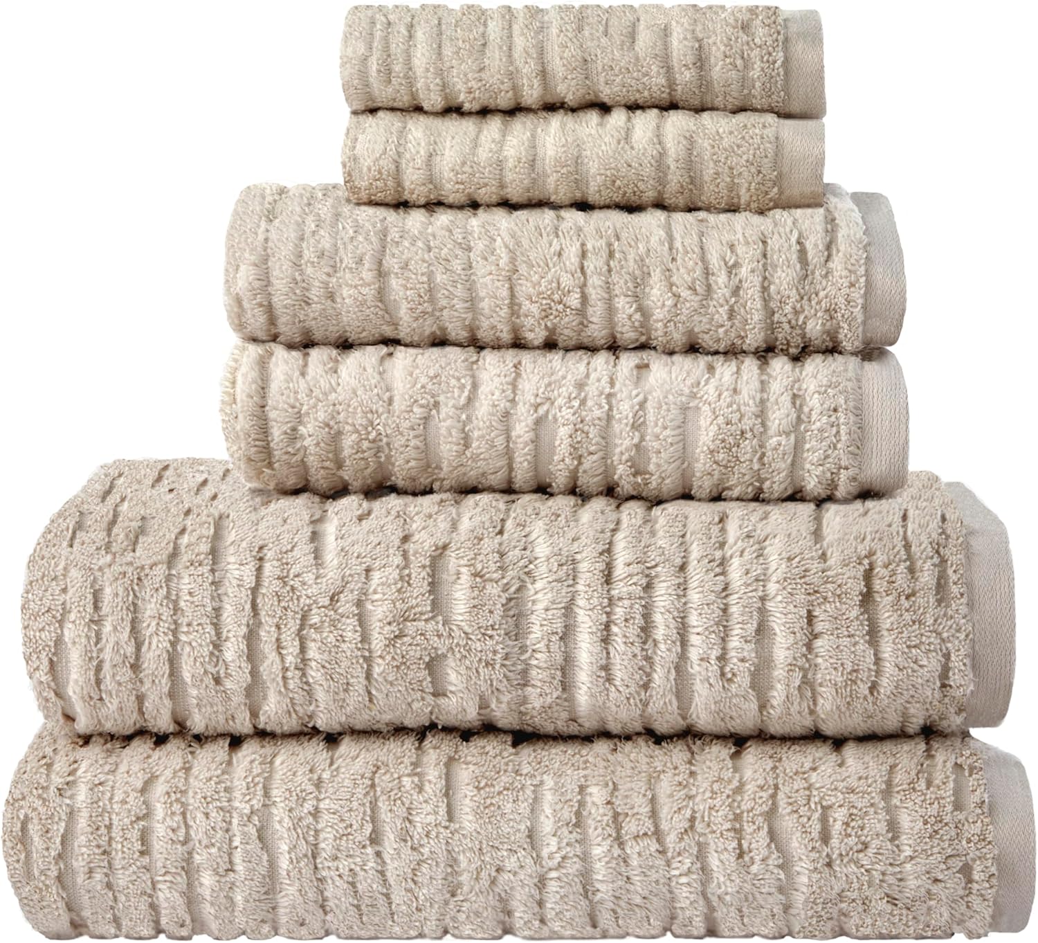 Luxury 6-Piece Towel Set in Oatmeal for Ultimate Comfort