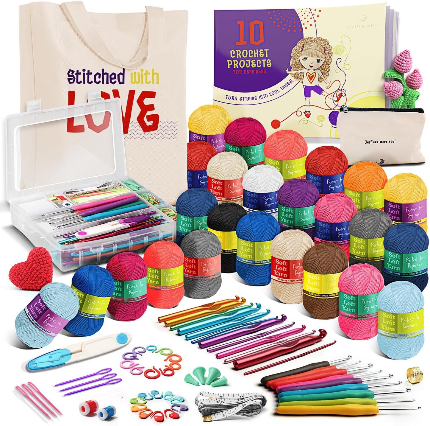 Learn to Crochet Kit for Beginners with 80 Piece Set