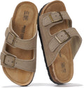 Kids Cork Footbed Leather Slides - Natural, Non-Slip Summer Sandals