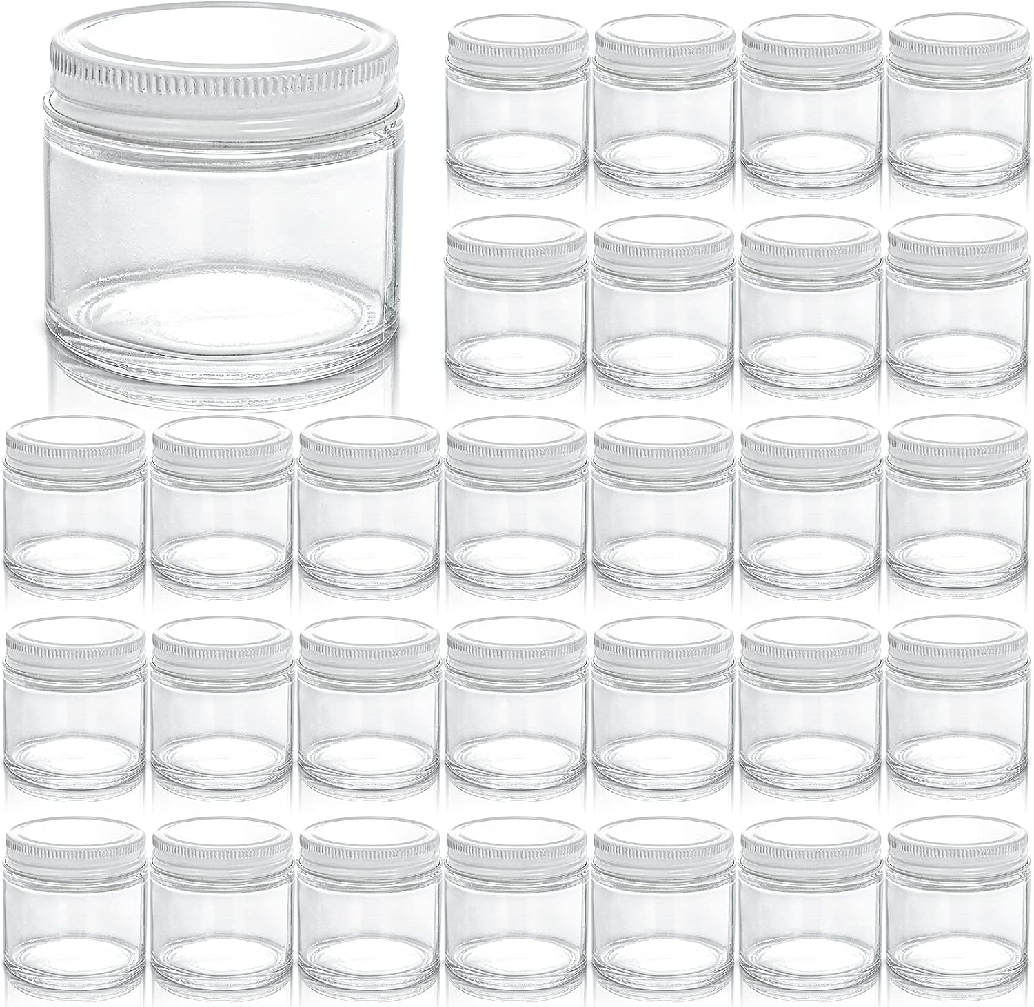 TOPZEA 30 Pack Small Glass Jars for Spices, Creams, and More