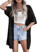 Summer Crochet Cardigan Short Sleeve Kimono - Lightweight Layering