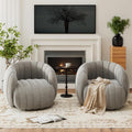 360 Swivel Velvet Armchair Set - Lumbar Support