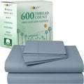 600 Thread Count Cotton Sateen Queen Sheet Set - Pastel Blue