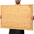 30 x 20 Extra Large Bamboo Cutting Board - Thick, Juice-Grooved