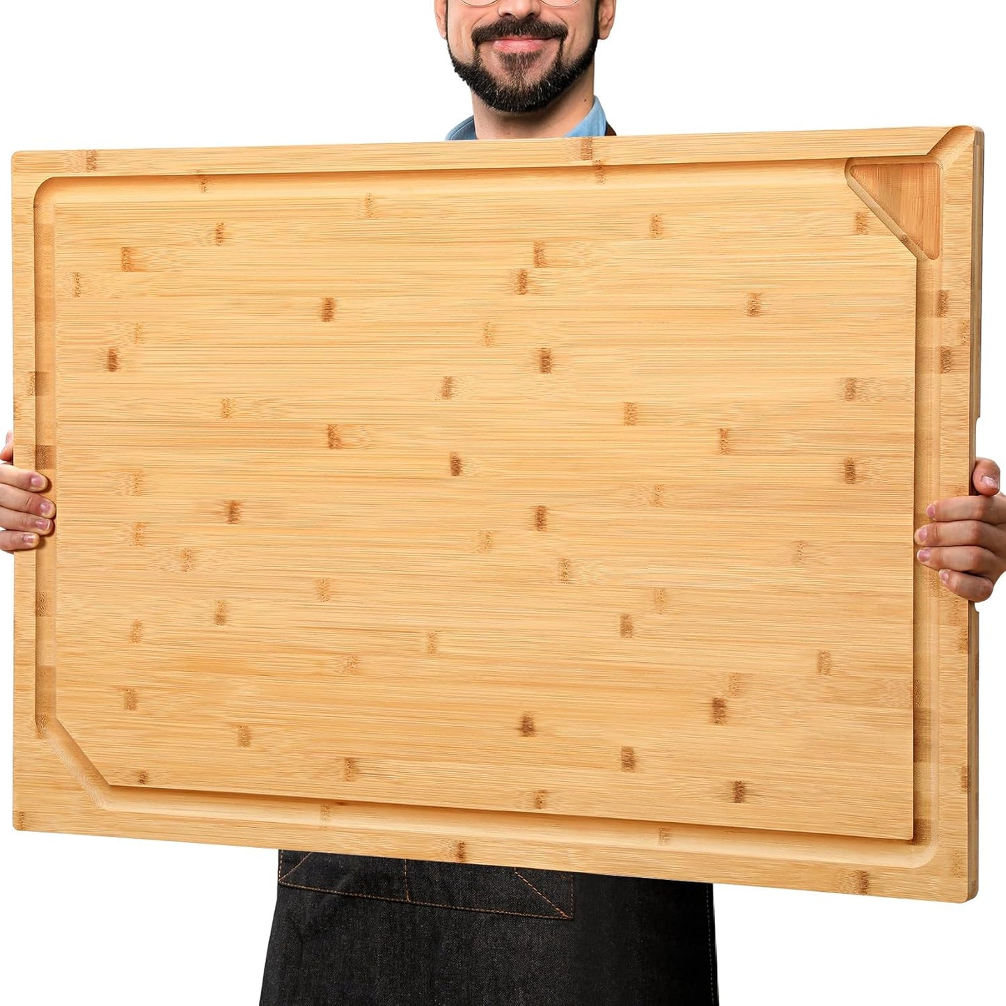 30 x 20 Extra Large Bamboo Cutting Board for Kitchen Use