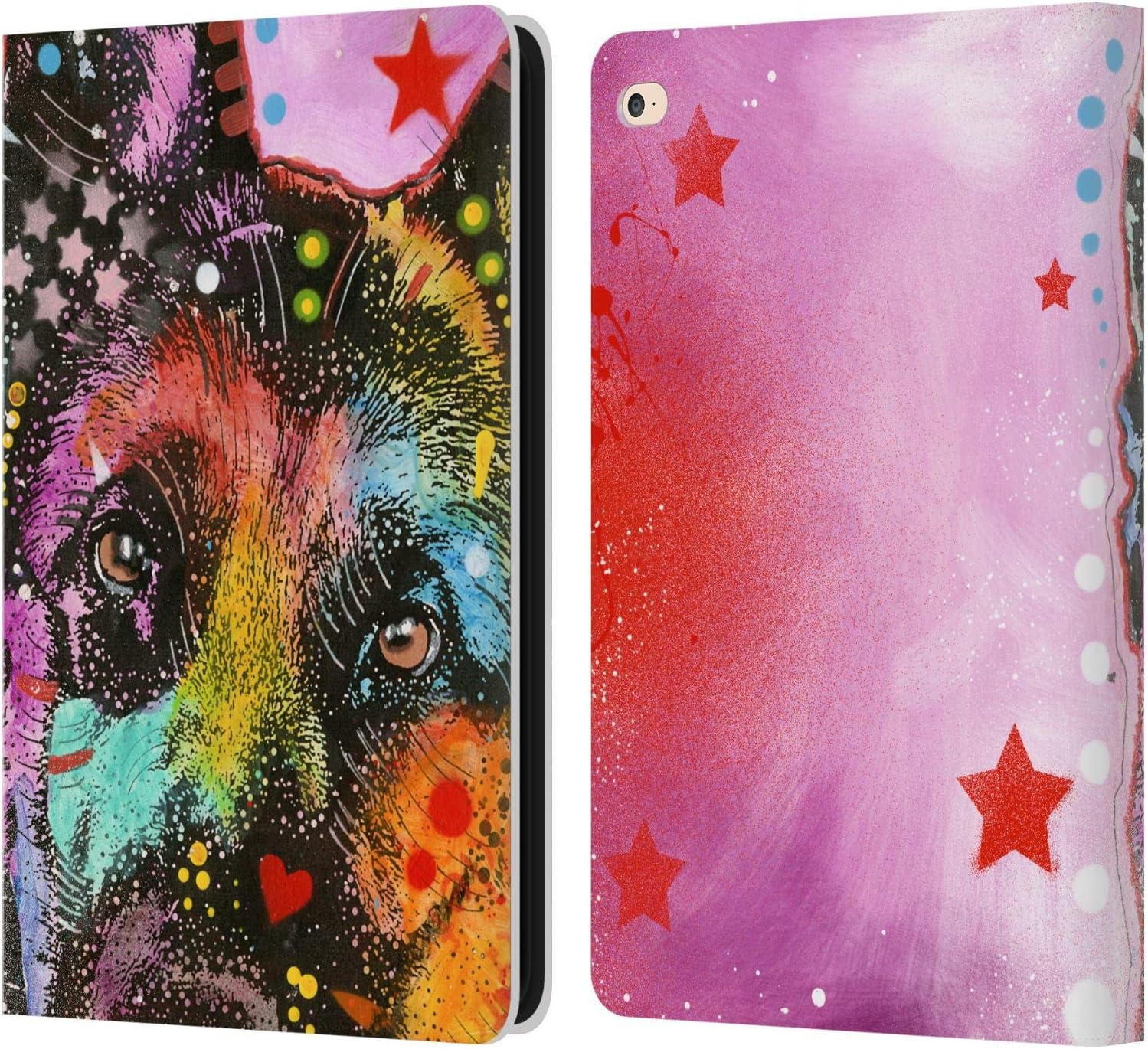 Dean Russo German Shepherd Dogs Leather Wallet Case for iPad Air 2