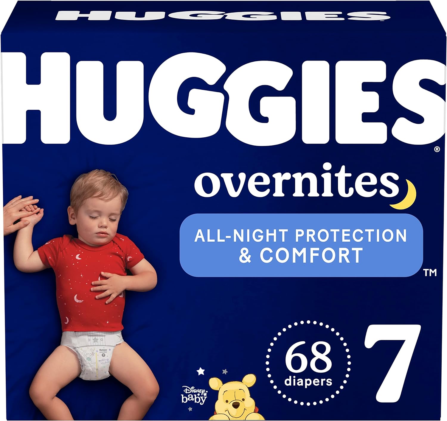 Huggies Size 7 Overnites: 68 Ct for All-Night Protection