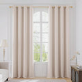 100% Blackout Taupe Curtains 84 in Panels - Embossed Floral Room