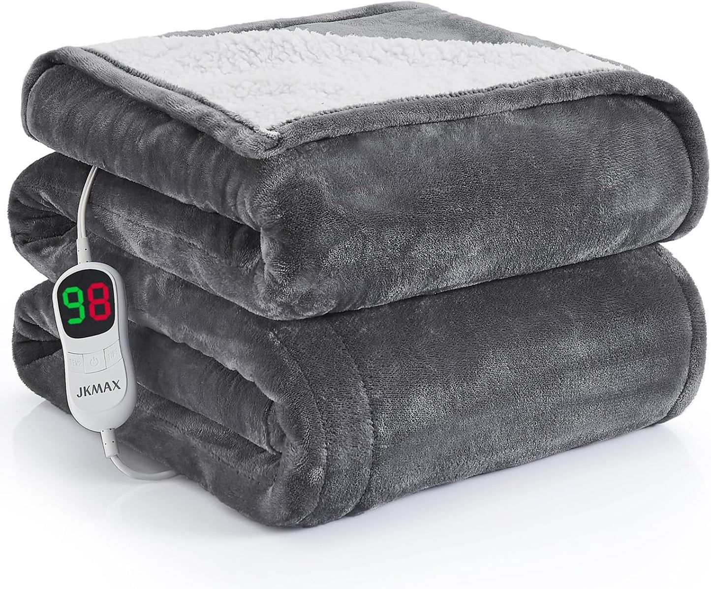 JKMAX Heated Electric Blanket Queen Size for Ultimate Comfort