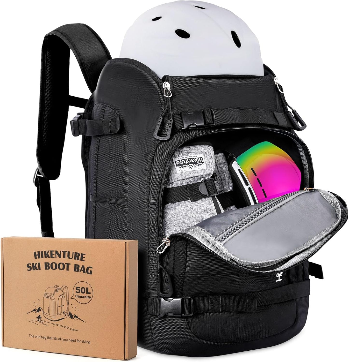 Hikenture 50L Ski Boot Backpack - Ultimate Ski Gear Organizer