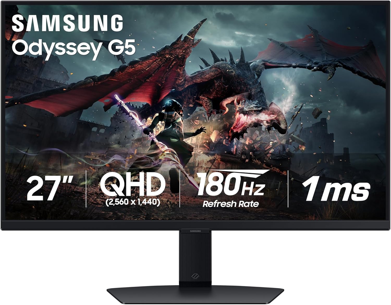 SAMSUNG 27-Inch Odyssey G50D QHD Gaming Monitor for Gamers