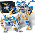 White Tiger 2 in 1 Mech Building Blocks Transform Action Figure Toy