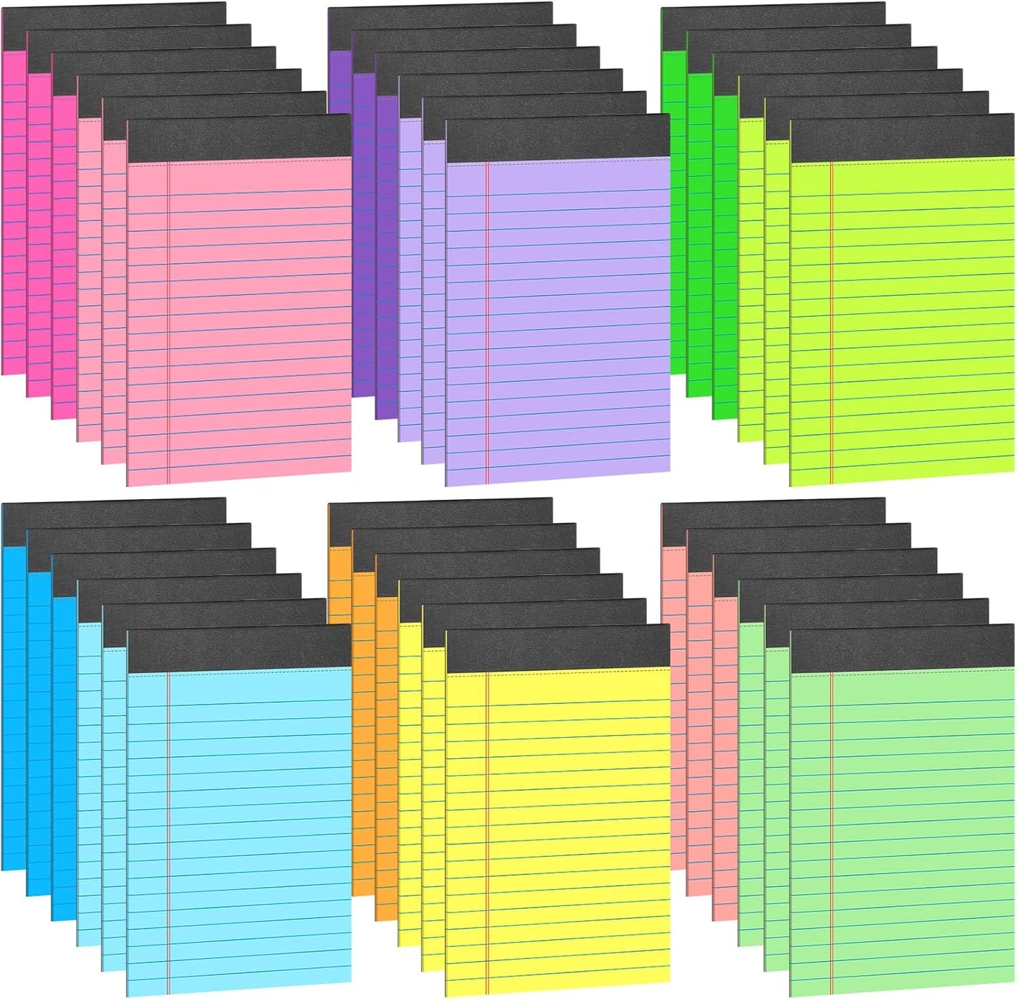 36 Pcs Multicolor Legal Pads for Study and Office Use