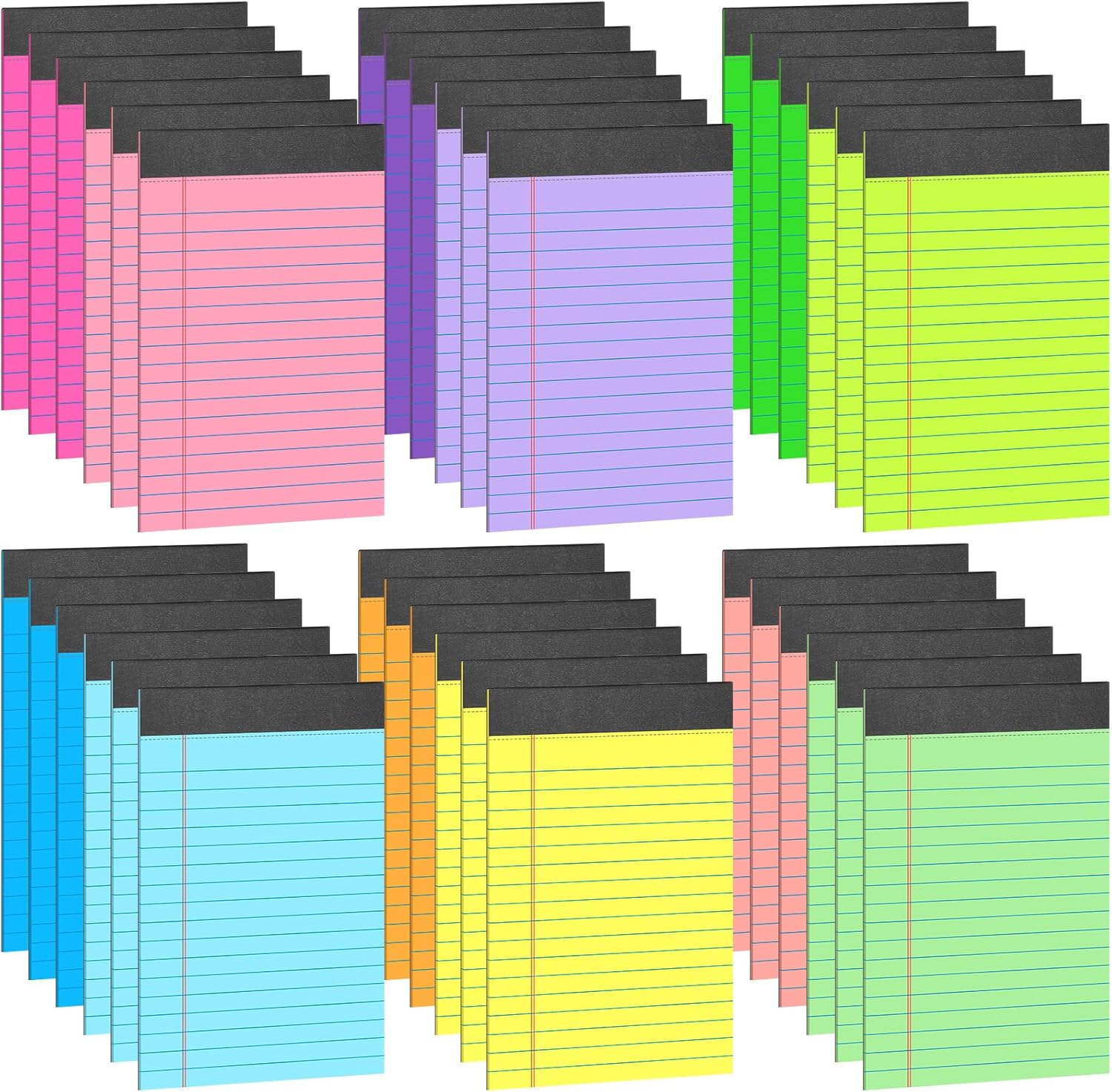 36 Pcs Multicolor Legal Pads for Study and Office Use