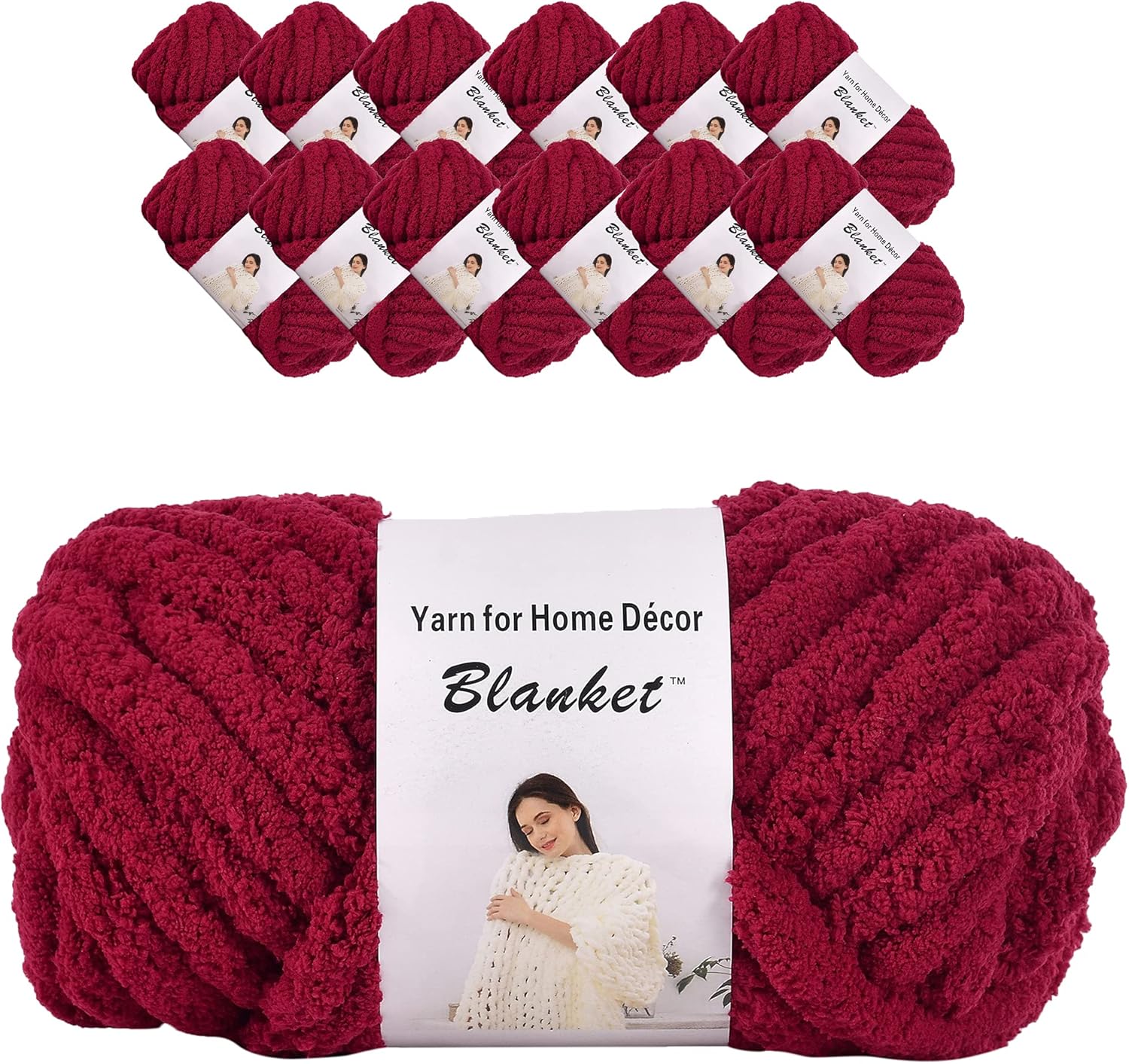 Chenille Chunky Yarn for DIY Knitting Projects and Home Decor