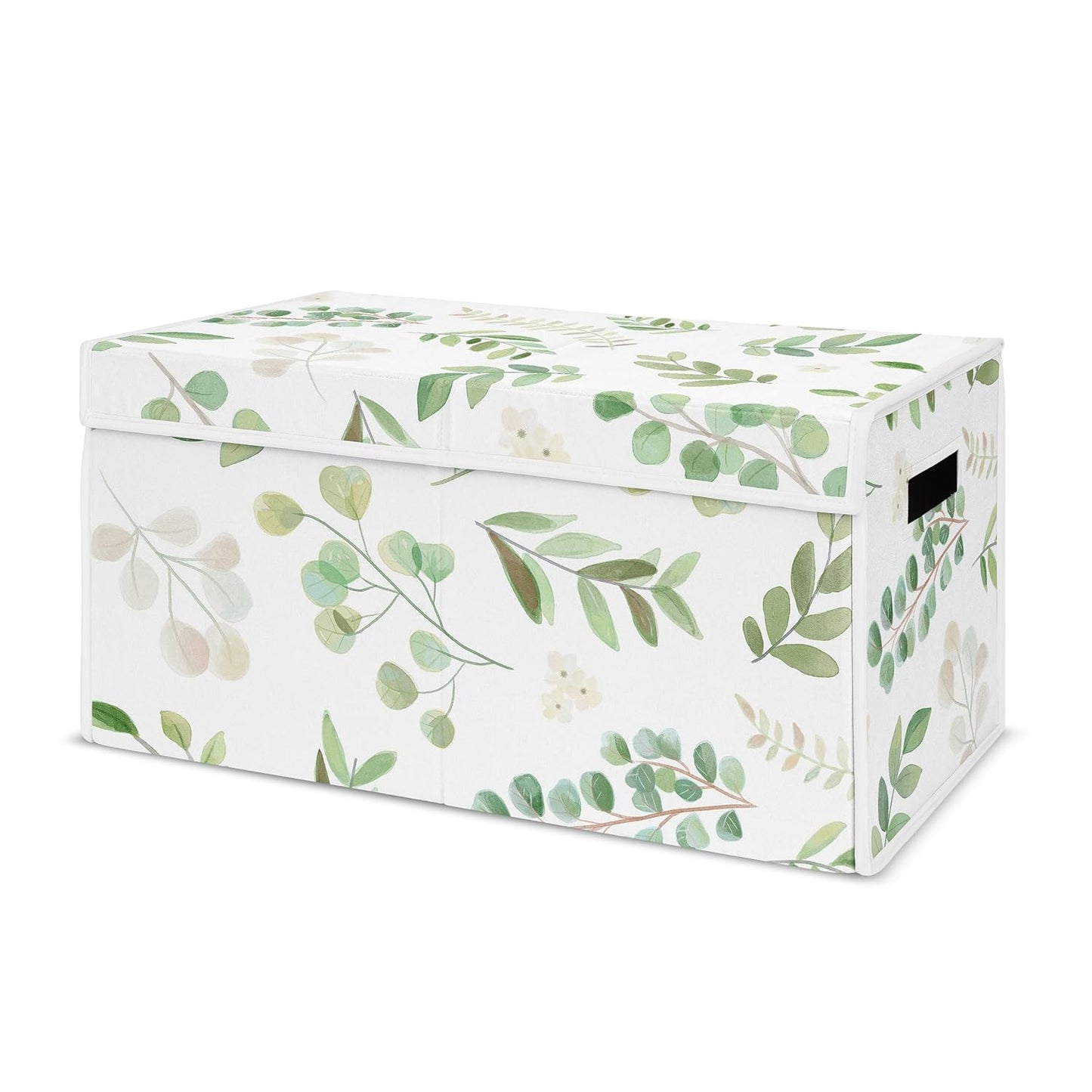 Floral Leaf Girl Small Fabric Toy Bin for Nursery Storage