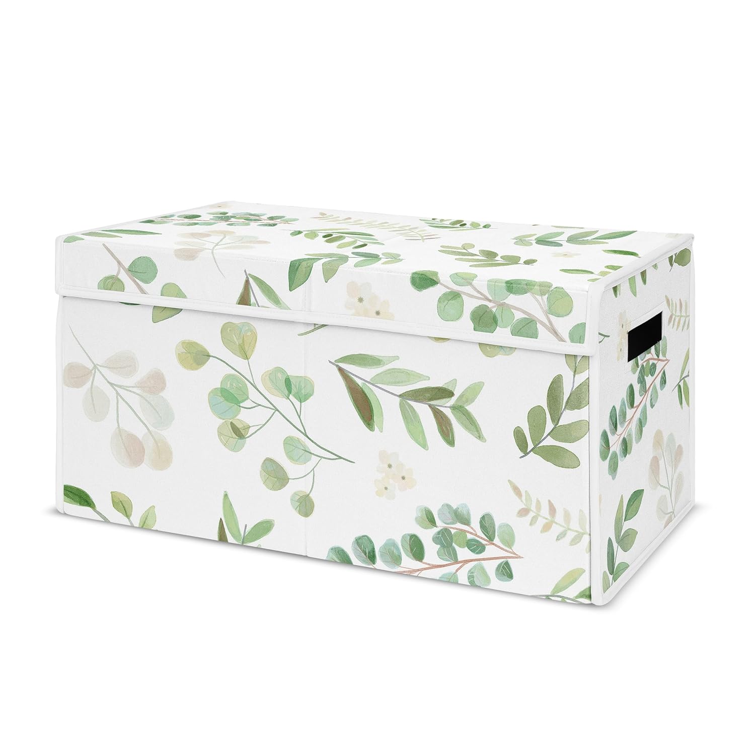 Floral Leaf Girl Small Fabric Toy Bin for Nursery Storage