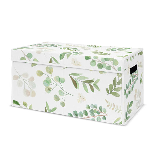 Floral Leaf Girl Small Fabric Toy Bin for Nursery Storage