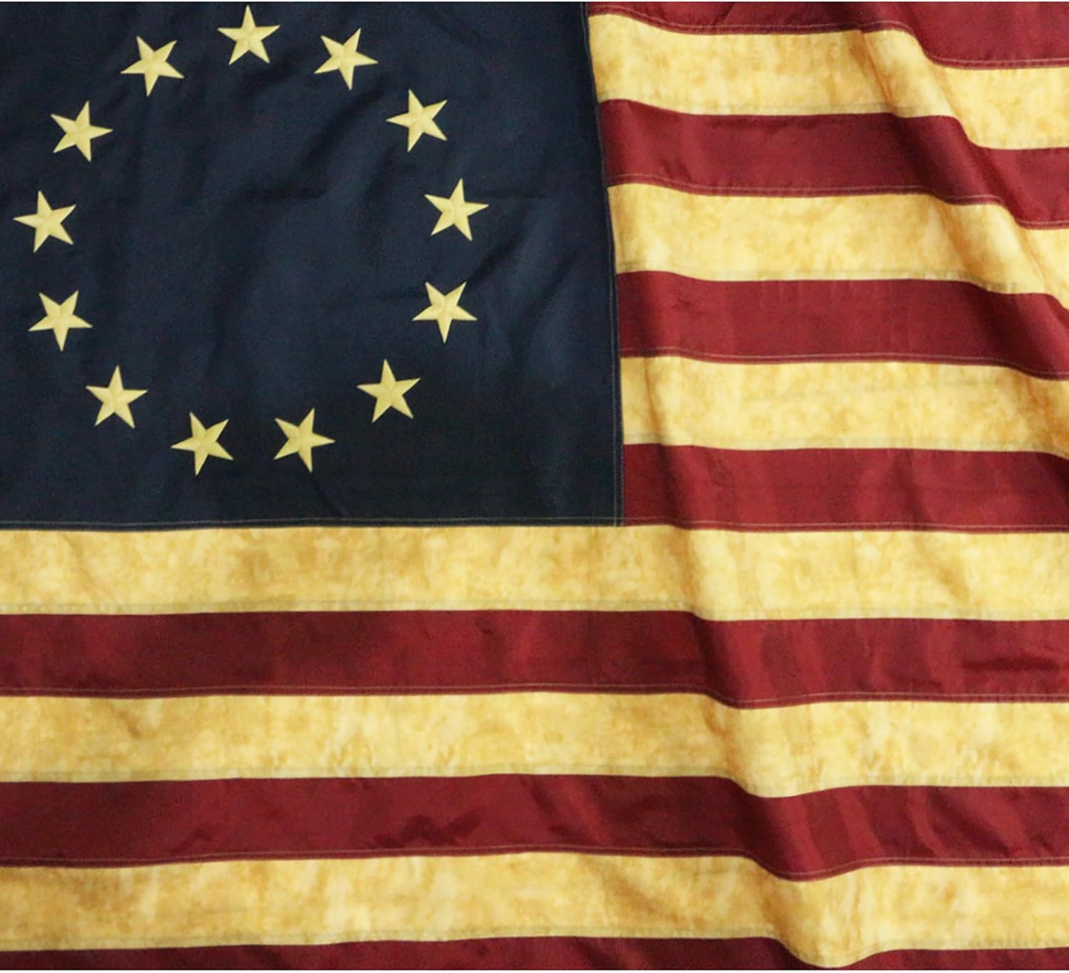 Vintage Style Betsy Ross Flag 3x5 Ft - Embroidered Stars