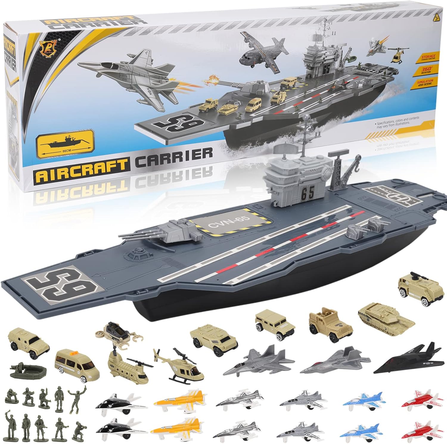 33-Inch Aircraft Carrier Mega Playset for Ultimate Military Fun