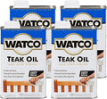 Watco Teak Oil Wood Finish Quart 4 Pack - Rich Protective Glow