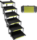 Sturdy 6-Step Aluminum Frame Dog Stair - Portable High-Traction Ramp