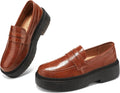 Women's Platform Chunky Penny Loafers - Comfortable Lug Sole Elegant