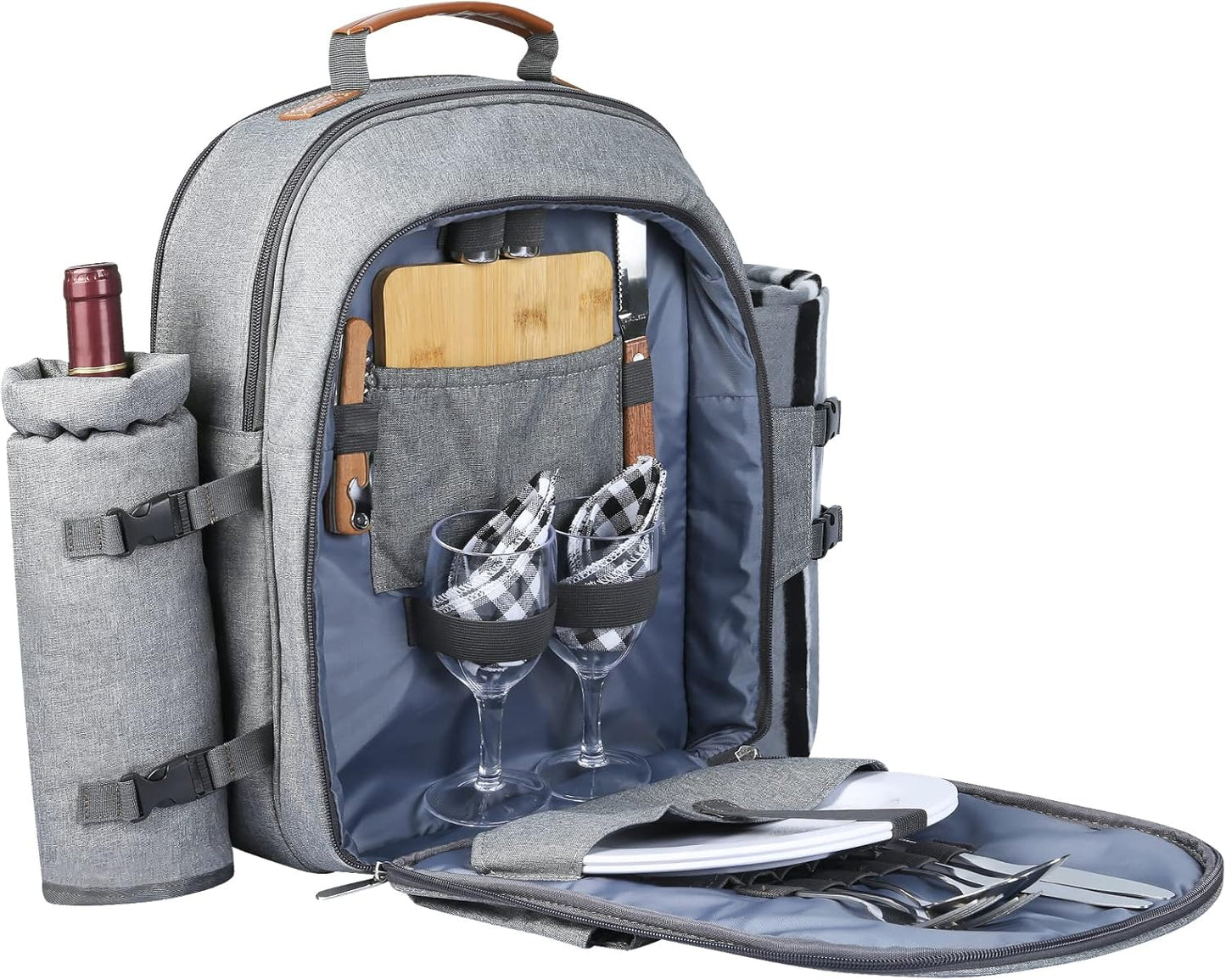 Sunflora Insulated Picnic Backpack for 2 with Cooler Compartment