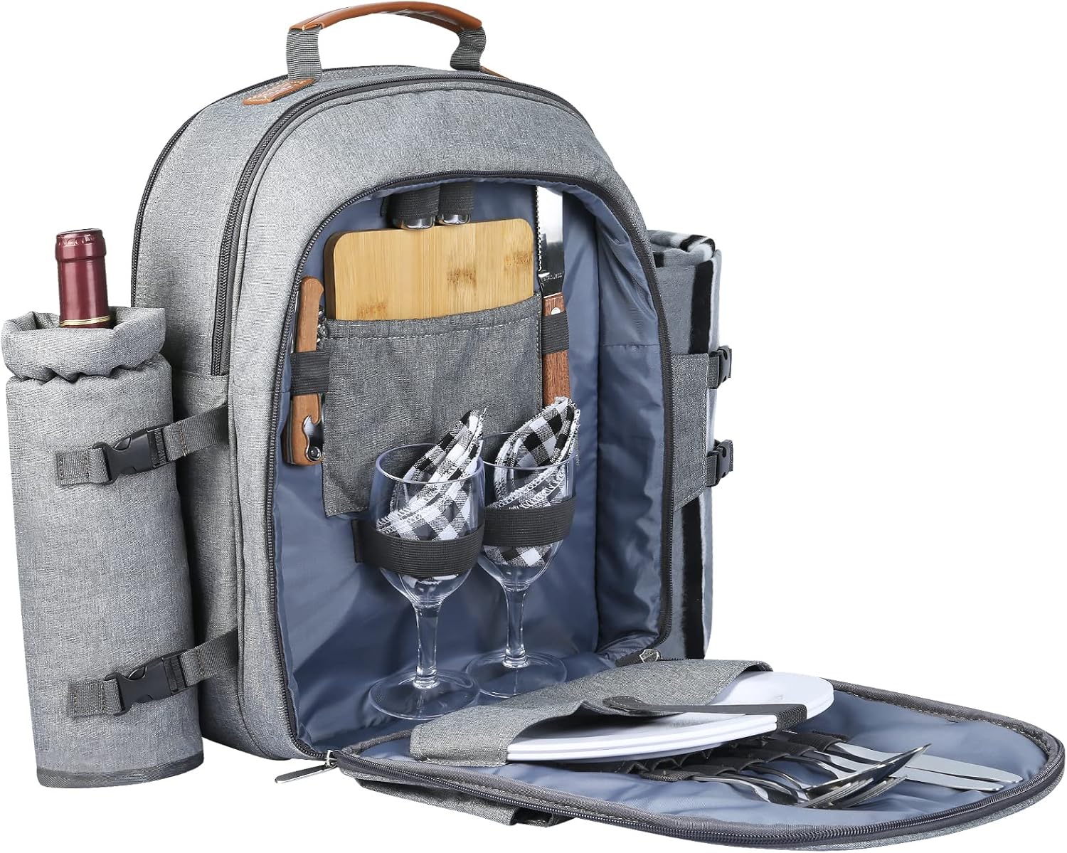 Sunflora Insulated Picnic Backpack for 2 with Cooler Compartment