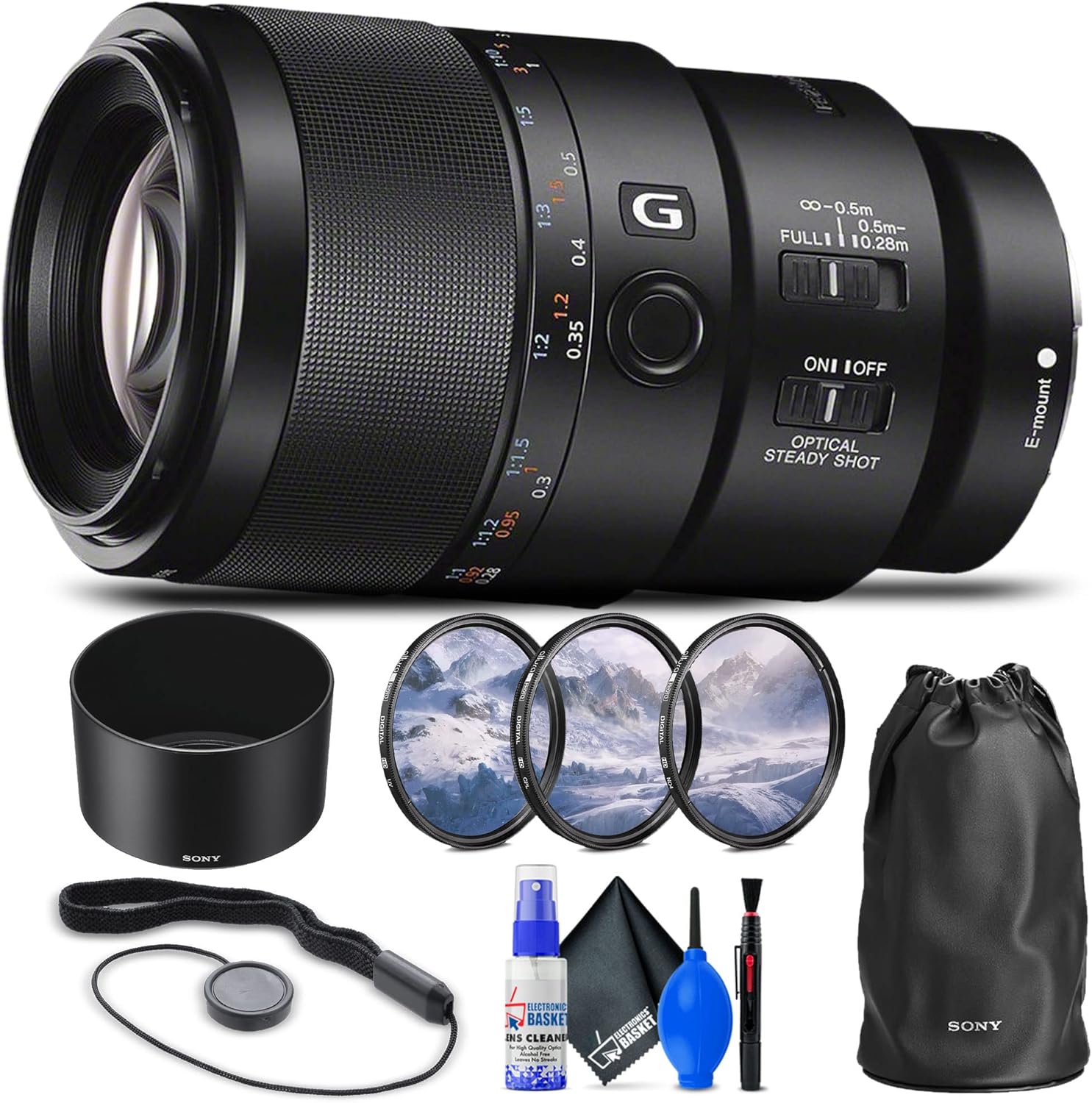 Sony FE 90mm f/2.8 Macro G OSS Lens with Essential Accessories