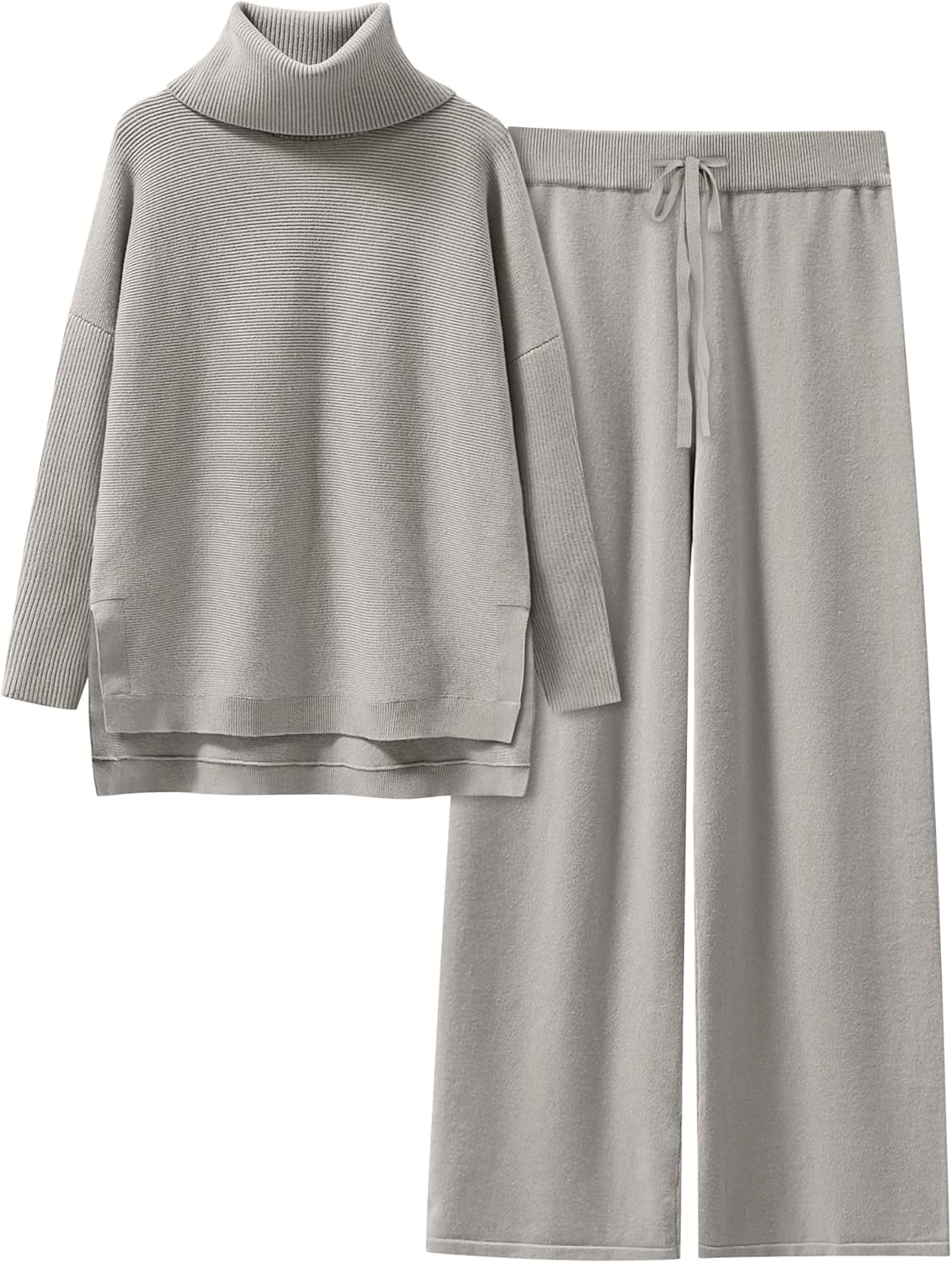 Oversized Turtleneck Knit Pullover Sweater Set for Women