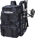 PLUSINNO Fishing Backpack with Rod Holders 42L - Organized