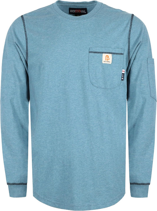 BOCOMAL FR Shirts for Men Lightweight Long Sleeve Flame Resistant