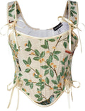 Floral Corset Tops for Women - Elegant Lace Up Bustier Style