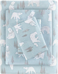 True North Cozy Flannel Cotton Sheet Set Full - Warm Polar Bears