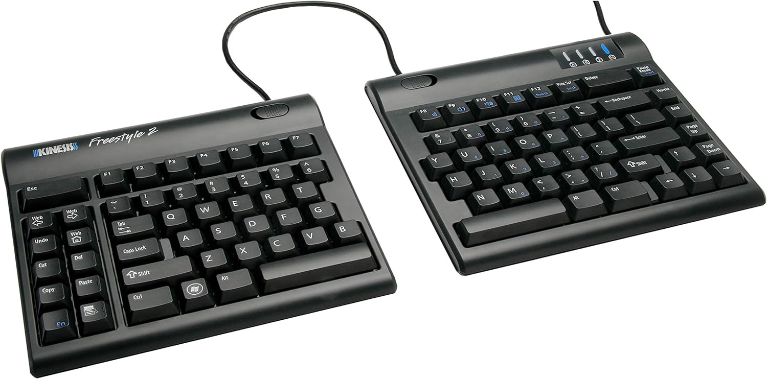 Ergonomic KINESIS Freestyle2 Keyboard - Optimal 9 Separation for Comfort