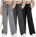 Stylish Girls' Sweatpants in Wide Leg Design - 3 Pack