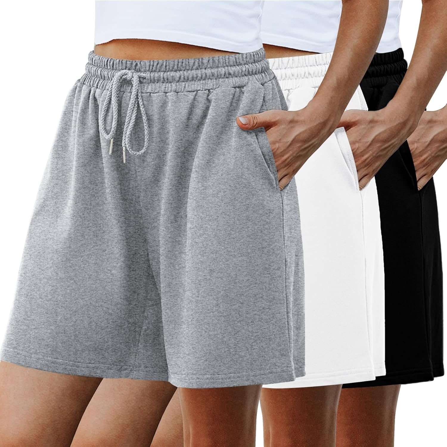 Quenteen Women's Plus Size Athletic Bermuda Shorts for Comfort
