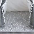 Teepee Play Tent Mat Square Padded Playmat - Soft Star Print