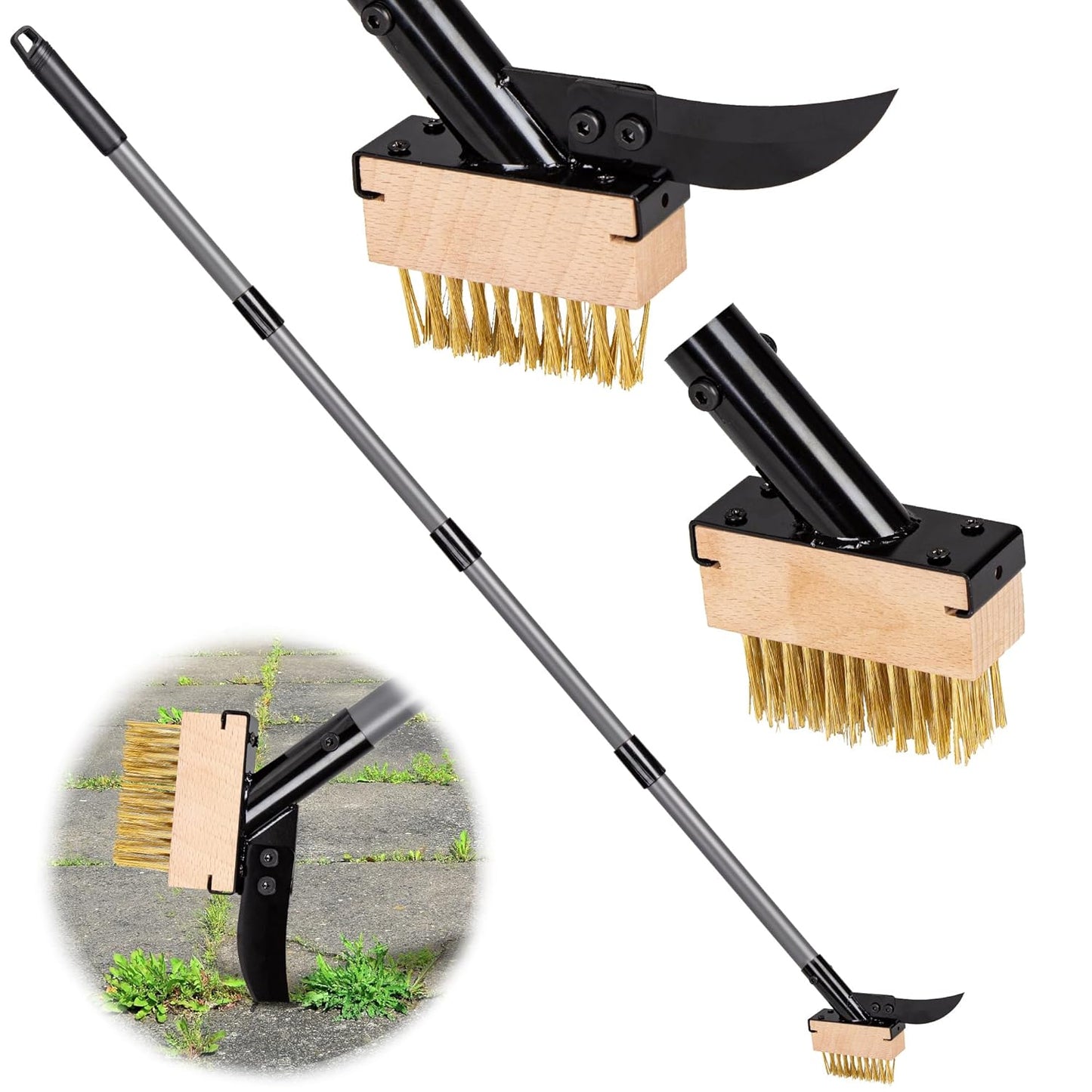Walensee 3-in-1 Crack Weeder & Moss Remover Tool for Outdoor Use