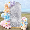 Big Payette Sequin Arch Cover 4ft x 7ft - Silver Shimmer Backdrop