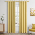 Yellow Linen Blackout Curtains for Living Room and Bedroom