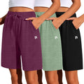 Neer Women's Quick Dry High Waisted Bermuda Shorts - 3 Pack Shoes
