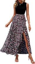 BTFBM Women Casual Sleeveless Summer Dress - Flowy Patchwork Midi Sun